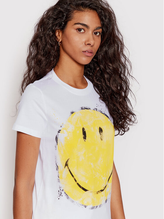 Desigual Desigual Majica SMILEY Malabares 22SWTKA1 Bela Regular Fit