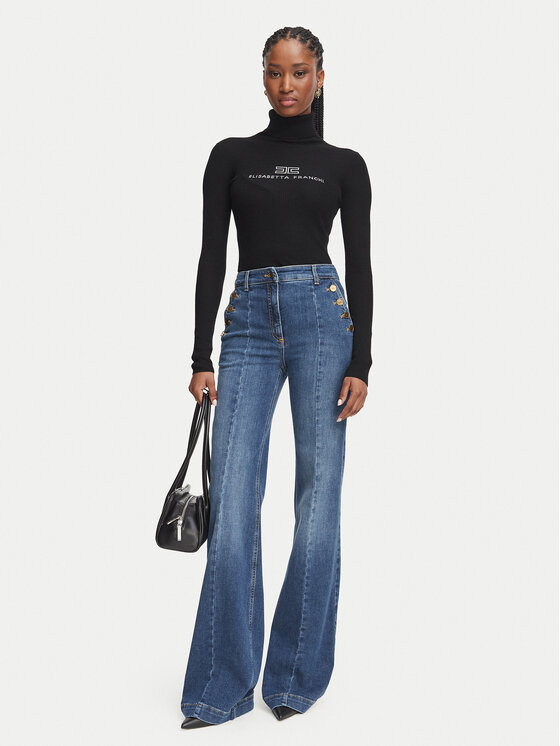 Elisabetta Franchi Elisabetta Franchi Гольф MK-18B-66E2-V320 Чорний Slim Fit