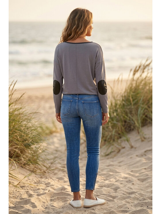FIGL FIGL Sweter M1362 Szary Regular Fit