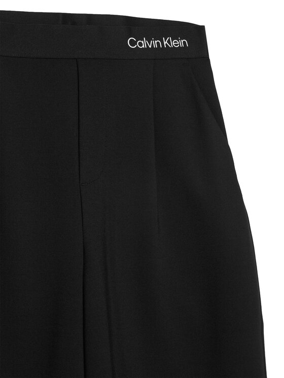 Calvin Klein Jeans Calvin Klein Jeans Bavlnené nohavice Logo Tape IG0IG03091 Čierna Wide Leg