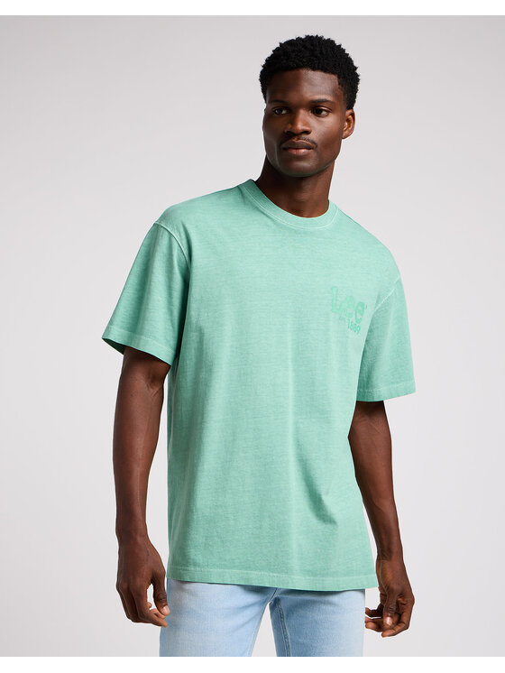Lee Lee T-Shirt LOOSE LOGO TEE Zielony Regular Fit