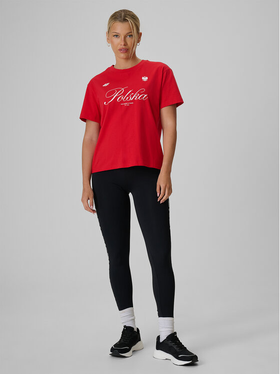4F 4F T-Shirt STREFA KIBICA Czerwony Loose Fit