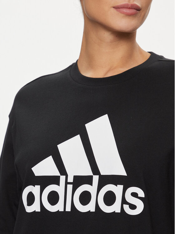 adidas adidas Póló Essentials Big Logo Boyfriend T-Shirt HR4931 Fekete Loose Fit