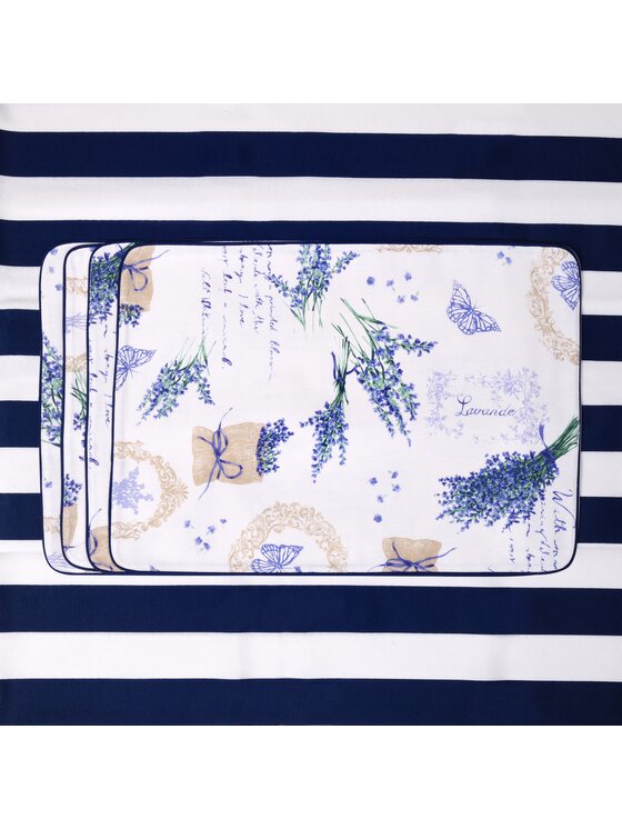 Roseberry Home Roseberry Home Podkładka na stół dwustronna Lavender & White Panama Niebieski