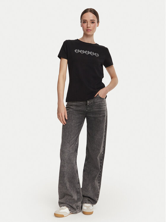 Guess Guess T-Shirt V6YI08 K4689 Czarny Regular Fit
