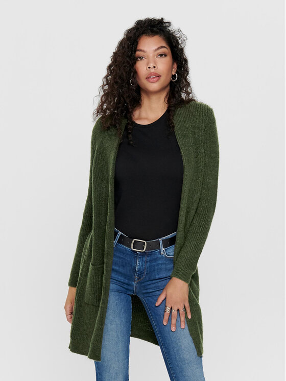 ONLY Kardigán 15179815 Zelená Regular Fit