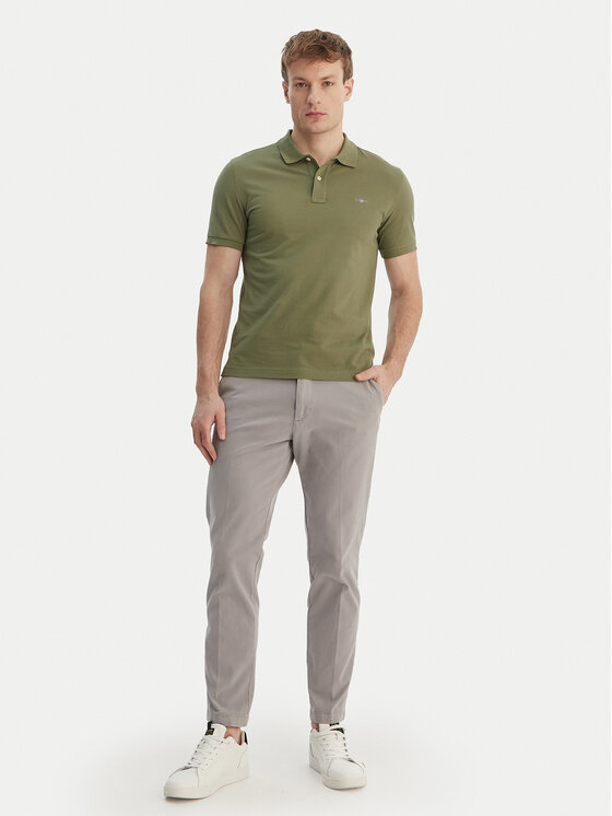 Gant Gant Polo majica Shield 2220 Zelena Slim Fit