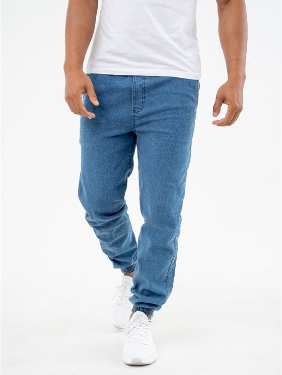 Marvel Marvel Jeansy Spodnie Jeansowe Jogger Męskie Jasne Niebieskie Marvel Promo Punisher Small Logo XL Niebieski Regular Fit
