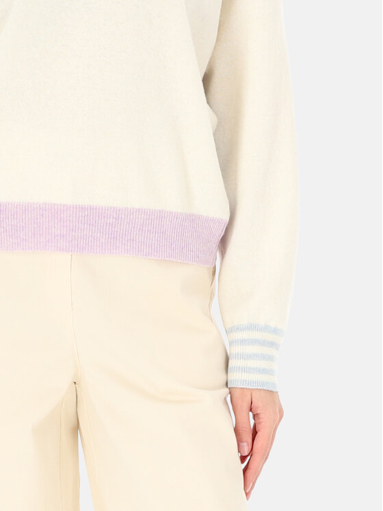L’AF L’AF Sweter Rosa Biały Regular Fit