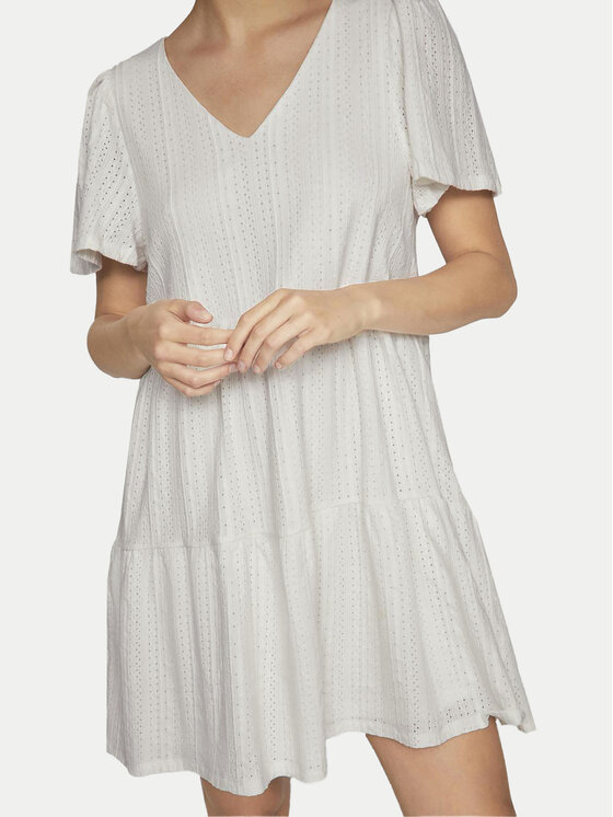Vila Vila Sommerkleid Libre 14095564 Écru Regular Fit
