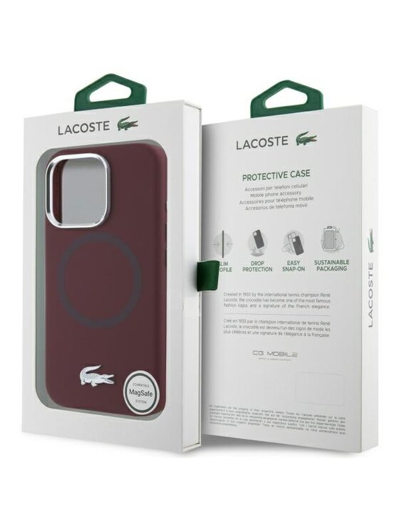 Lacoste Lacoste Etui na telefon Croco Logo Czerwony