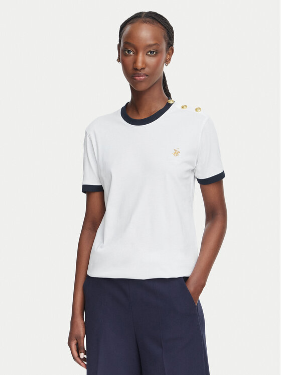 Beverly Hills Polo Club Tricou P-SS26W-TS0104 Alb Regular Fit