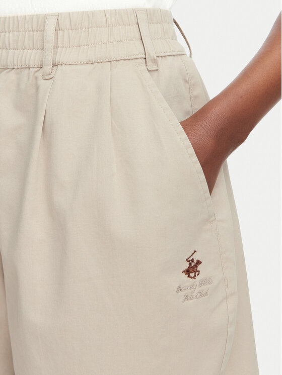 Beverly Hills Polo Club Beverly Hills Polo Club Medžiaginiai šortai P-SS26W-B576580 Smėlio Regular Fit