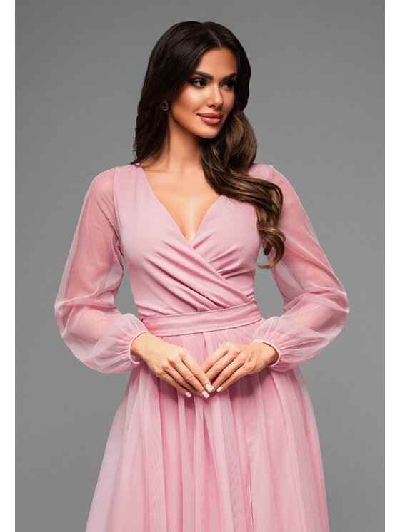 Ombre Ombre Sukienka wieczorowa LA-OM-DLR008 Różowy Regular Fit