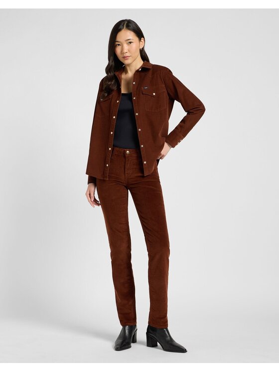 Lee Lee Koszula REGULAR WESTERN SHIRT Brązowy Regular Fit