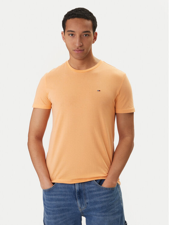Tommy Jeans Tommy Jeans T-Shirt DM0DM20363 Pomarańczowy Slim Fit