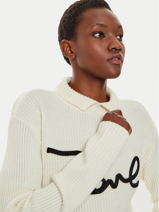 KARL LAGERFELD KARL LAGERFELD Светр 246W2000 Écru Regular Fit