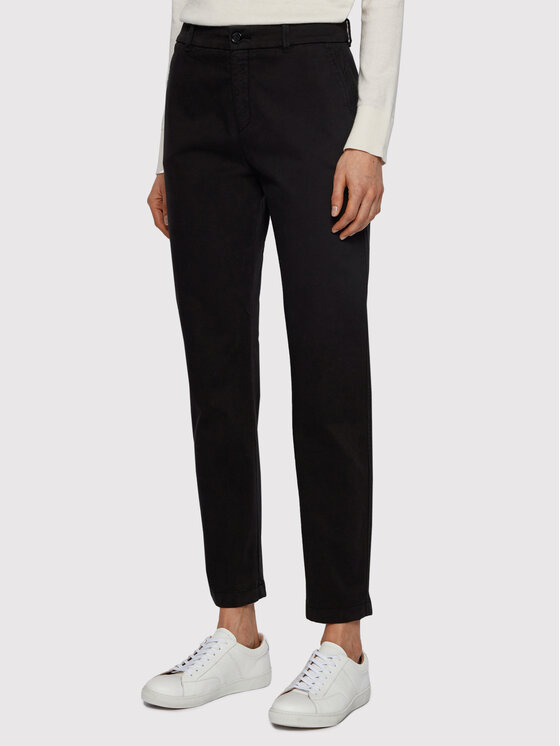 BOSS Boss Bavlnené nohavice C_Tachini-D 50441881 Čierna Regular Fit