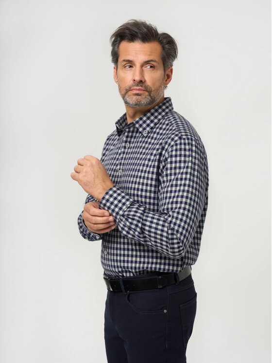 Willsoor Willsoor Koszula 43258sl Granatowy Slim Fit