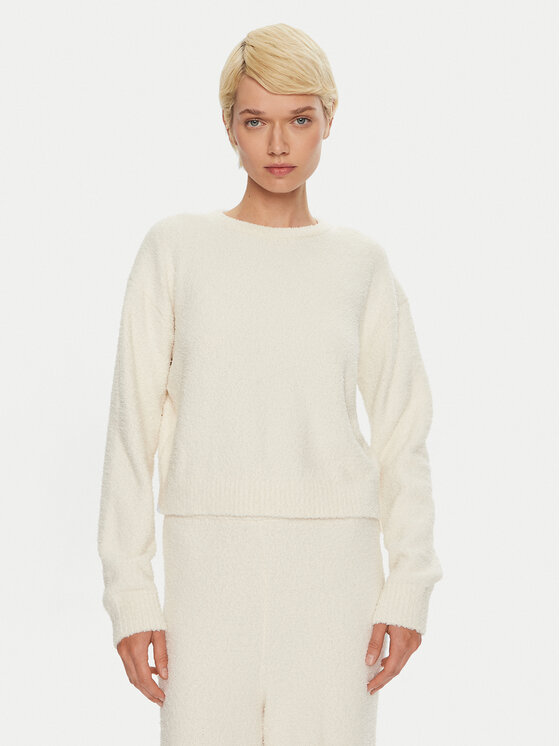 Női Sweater Calvin Klein Underwear, Méret: XL, Ekru, 000QS7341E