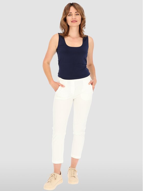 Perso Perso Dámske nohavice PTE242402F Biela Regular Fit