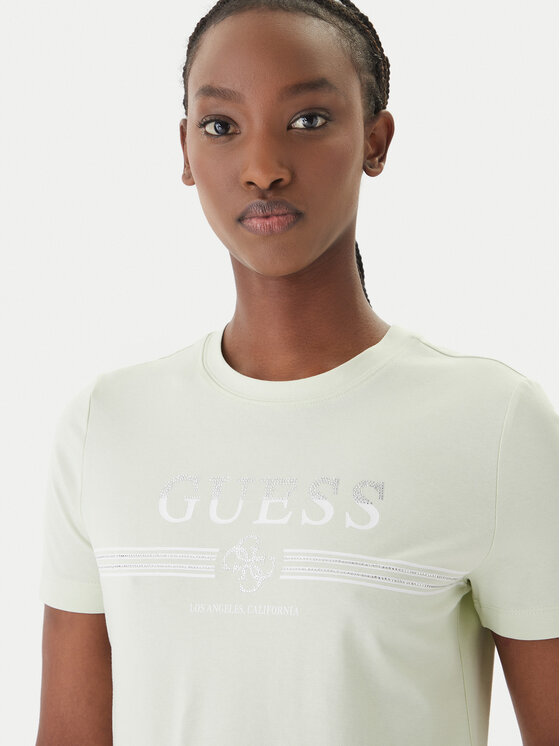 Guess Guess T-Shirt V6GI07 K2968 Zielony Regular Fit