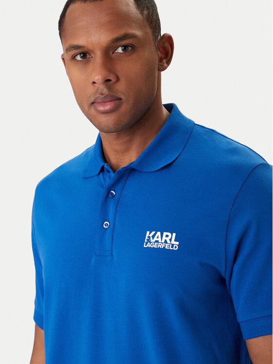 KARL LAGERFELD KARL LAGERFELD Тениска с яка и копчета 745780 561235 Син Regular Fit