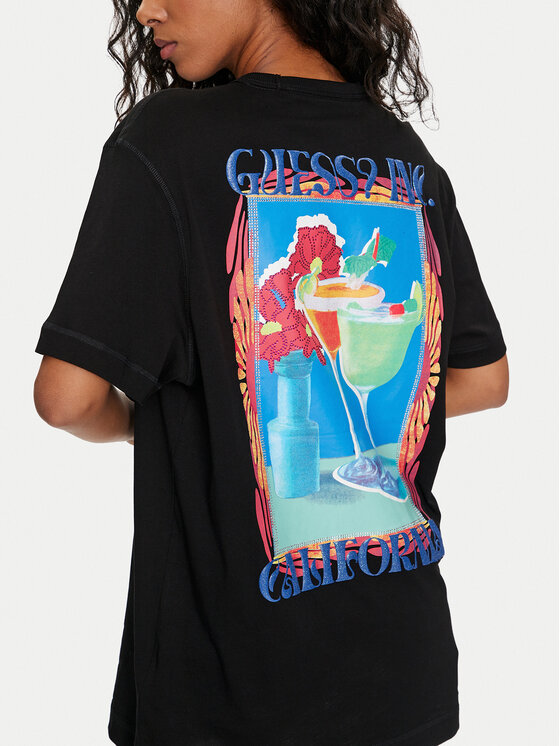 Guess Guess T-Shirt W4GI19 JA914 Czarny Regular Fit