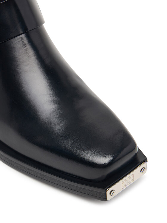 Tommy Jeans Tommy Jeans Боти Tjw Buckle Leather Cowboy Boots EN0EN03143 Черен