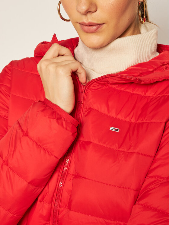 Tommy Jeans Giubbotto piumino Tjw Hooded Quilted DW0DW08672 Rosso Regular  Fit • Modivo.it