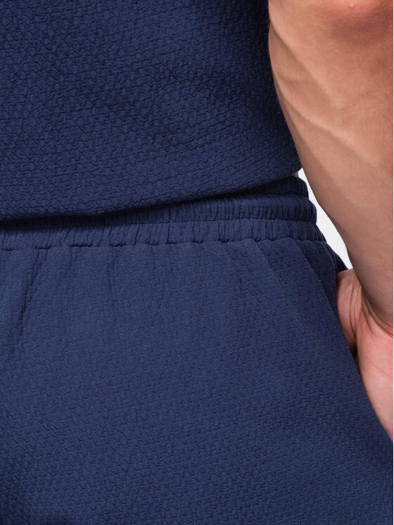 Ombre Ombre Szorty materiałowe OM-SRCS-0207 Granatowy Regular Fit