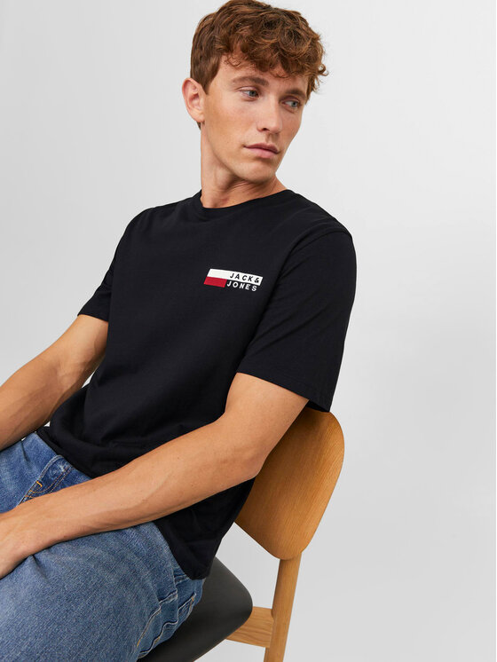 Jack&Jones Jack&Jones Тишърт Corp 12233999 Черен Standard Fit