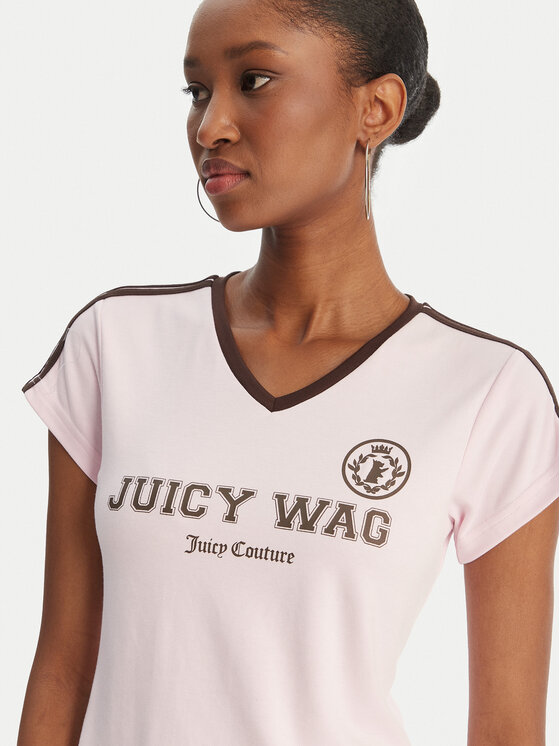Juicy Couture Juicy Couture T-krekls Juicy Wag JCWCT126319 Rozā Slim Fit