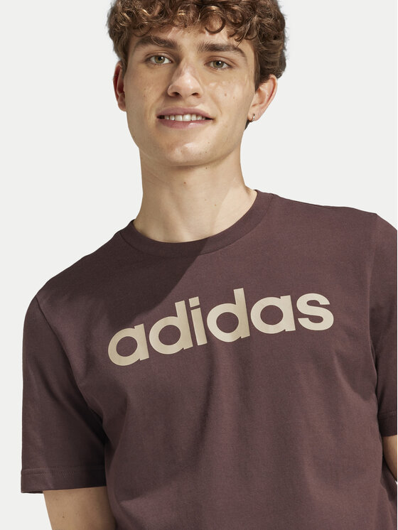 adidas adidas T-Shirt Essentials Linear Logo IZ4768 Brązowy Regular Fit