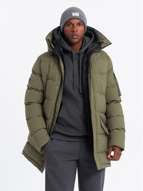 Ombre Ombre Parka OM-JALJ-0201 Khaki Regular Fit