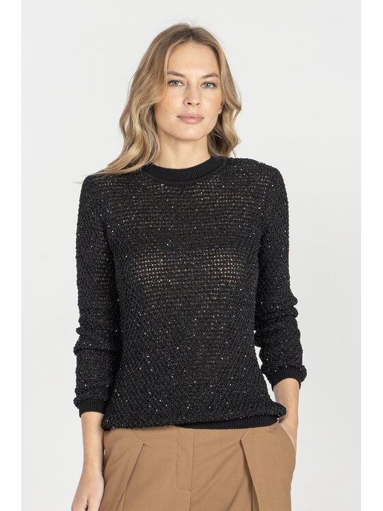 Deni Cler Milano Deni Cler Milano Sweter T-DC-S488-E5-40-90-1 Czarny Regular Fit