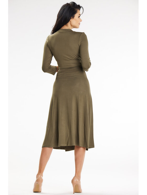 Awama Awama Sukienka letnia A653 Khaki Basic Fit