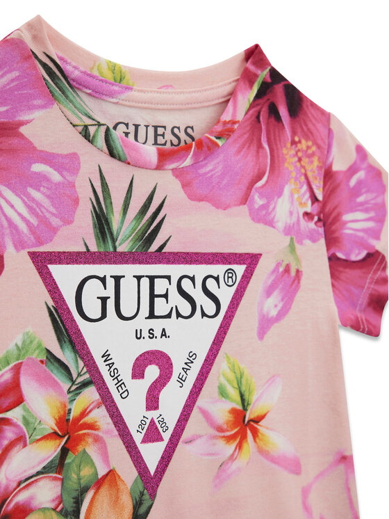 Guess Guess Tričko K6GI13 K6YW4 Ružová Regular Fit