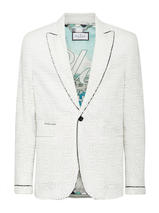 PHILIPP PLEIN PHILIPP PLEIN Marynarka 24237 Biały Fitted Fit