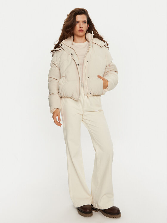 Brave Soul Brave Soul Пухено яке LJK-BUNNYCREAM Екрю Oversize