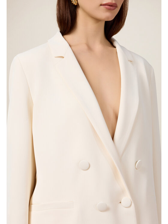 Oltre Oltre Marynarka Q778R004552N021 Biały Regular Fit