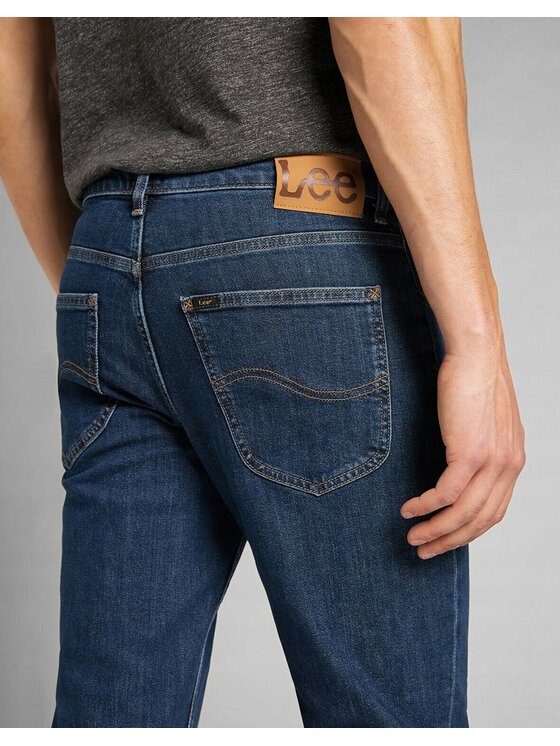Lee Lee Jeansy Brooklyn Straight Niebieski Regular Fit