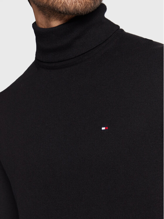 Tommy Hilfiger Tommy Hilfiger Garbó Pima MW0MW28048 Fekete Regular Fit