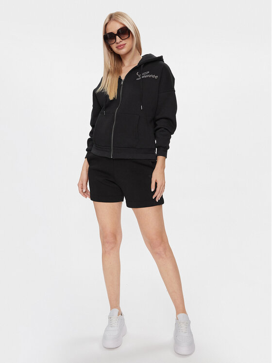 Guess Guess Majica dugih rukava W4RQ05 K9Z21 Crna Regular Fit