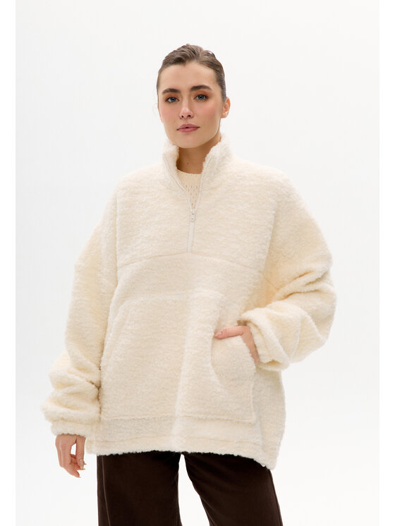 Mirons Mirons Bluza baranek Biały Oversize