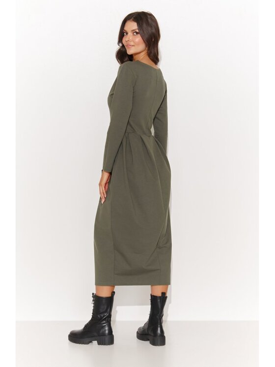 Numinou Numinou Sukienka codzienna NU454 Khaki Comfortable Fit