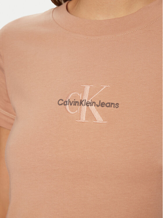 Calvin Klein Jeans Calvin Klein Jeans Póló Monologo J20J223563 Rózsaszín Slim Fit