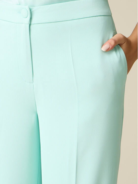 Oltre Oltre Pantaloni di tessuto P022R008885N005 Turchese Baggy Fit