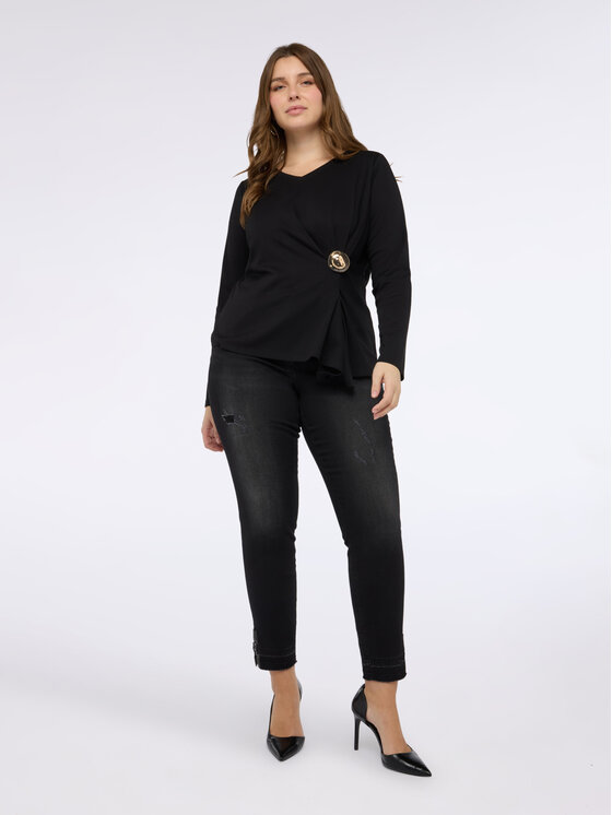 Fiorella Rubino Fiorella Rubino Bluzka G099L008776N033 Czarny Regular Fit