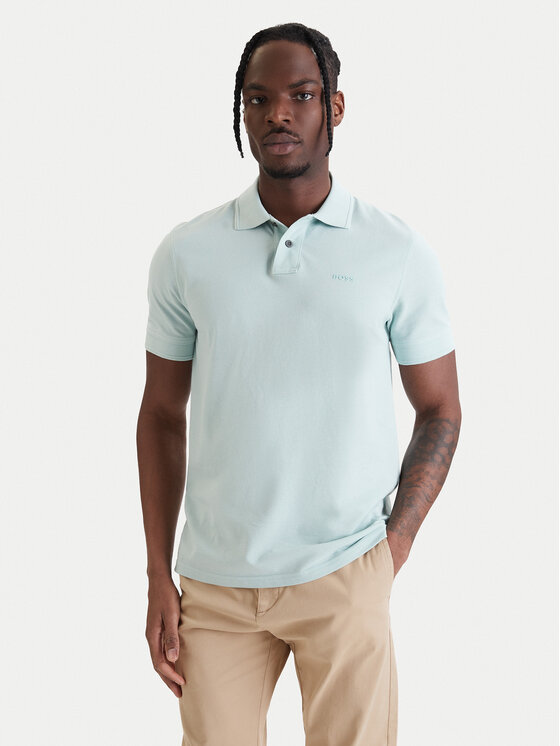 BOSS Pólóing Prime 50507813 Zöld Regular Fit